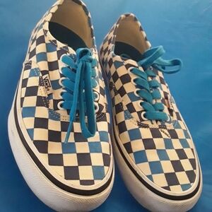 Vans Off The Wall Skateboard Pro Blue/White Men's Checker Shoes. Size 6.5